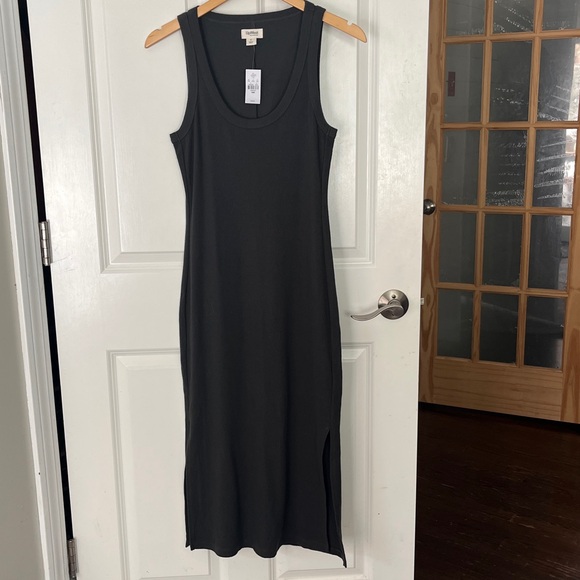 NWT UpWest Cozy Rib Midi Tank Dress in Soot -charcoal Gray Sz small - Picture 3 of 8